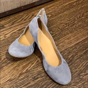 J Crew Anya Suede ballet flat English Grey